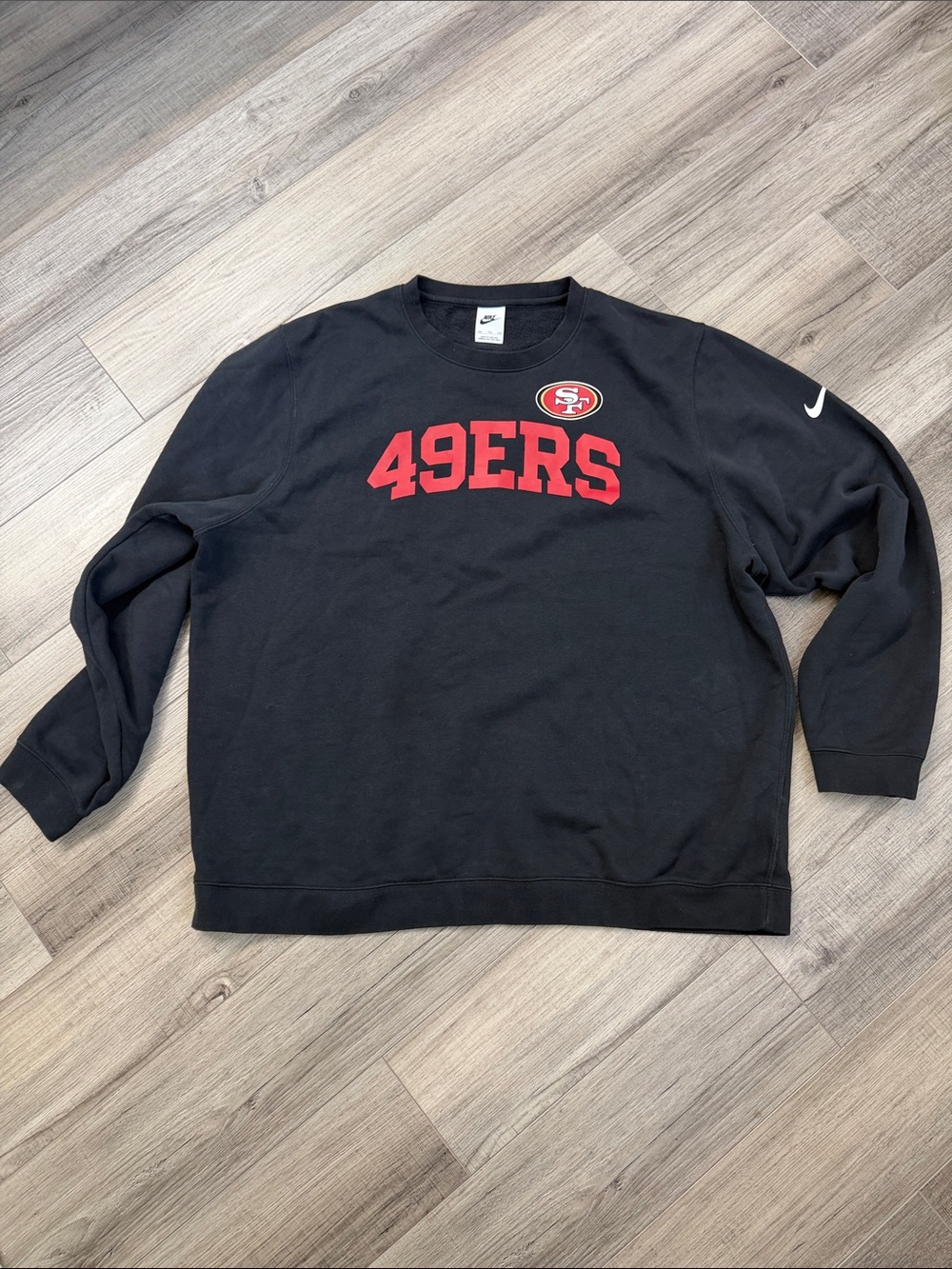 Nike Black Crewneck Sweatshirt with Red 49ERS Logo